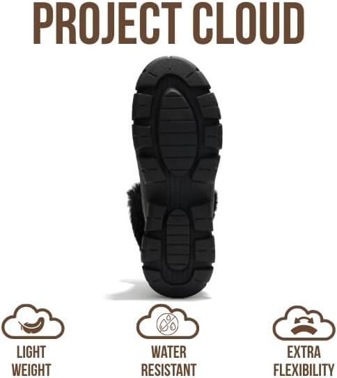 imageProject Cloud Snow Boots for Women Waterproof Genuine Leather 25quot Platform Wedge Boots  Memory Foam Fur Boots Winters Boots for Women NonSlip Rain Boots Womens Snow Boots LydiaBlack