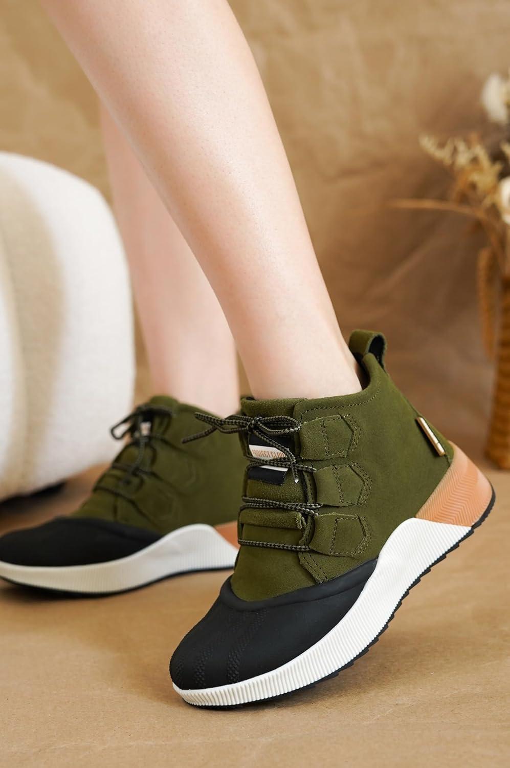 imageProject Cloud Waterproof Snow Boots for Women  Memory Foam Insole NonSlip Womens Snow Boots ampamp Winter Shoes with Shoe Lace  Lightweight Indoor Outdoor ShoesOlivesport Upper