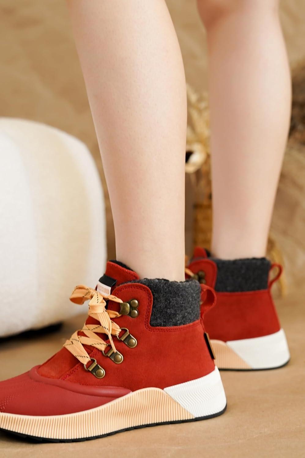 imageProject Cloud Waterproof Snow Boots for Women  Memory Foam Insole NonSlip Womens Snow Boots ampamp Winter Shoes with Shoe Lace  Lightweight Indoor Outdoor ShoesMaroonhiker Upper