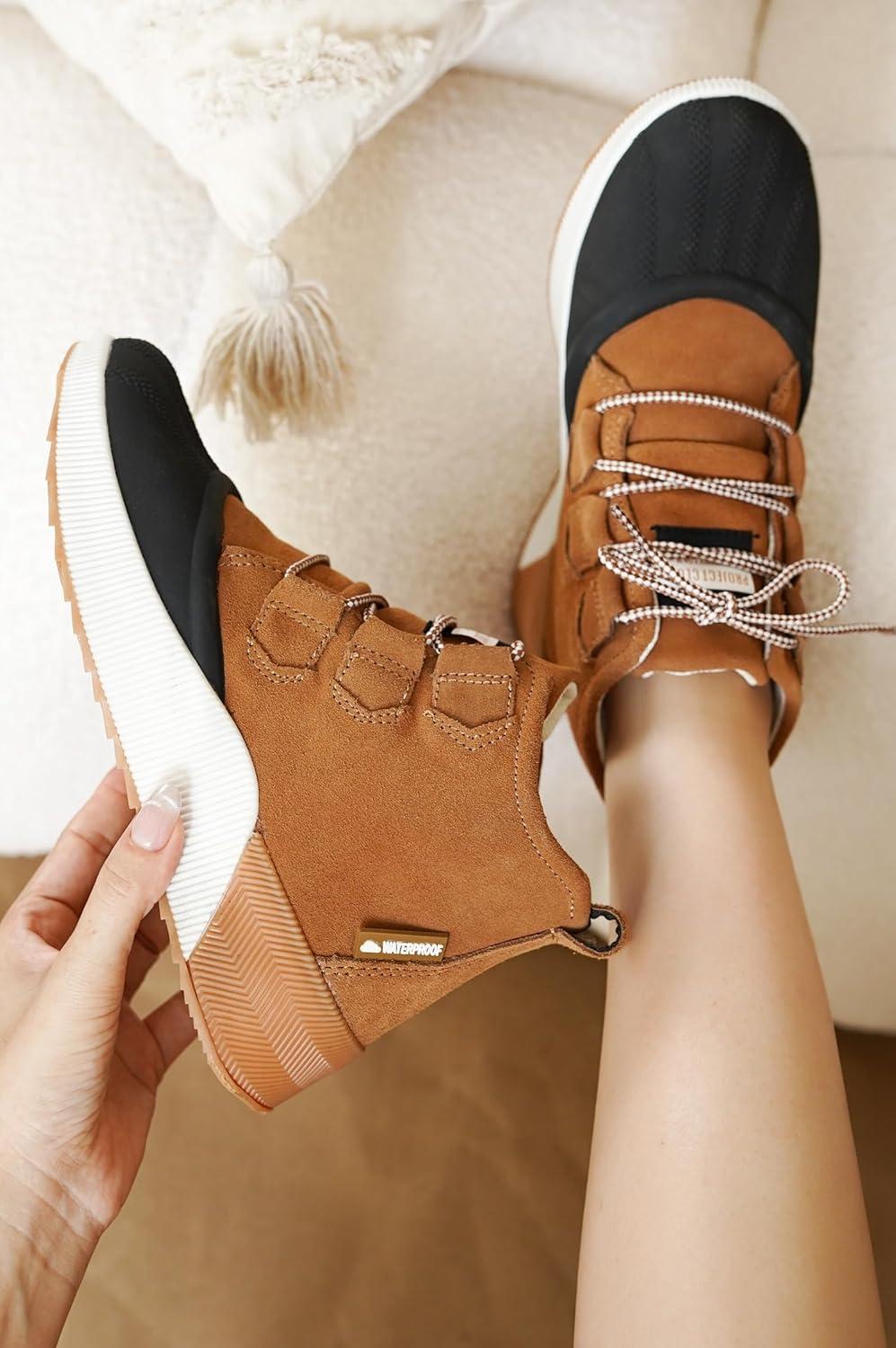 imageProject Cloud Waterproof Snow Boots for Women  Memory Foam Insole NonSlip Womens Snow Boots ampamp Winter Shoes with Shoe Lace  Lightweight Indoor Outdoor ShoesCamelsport Upper