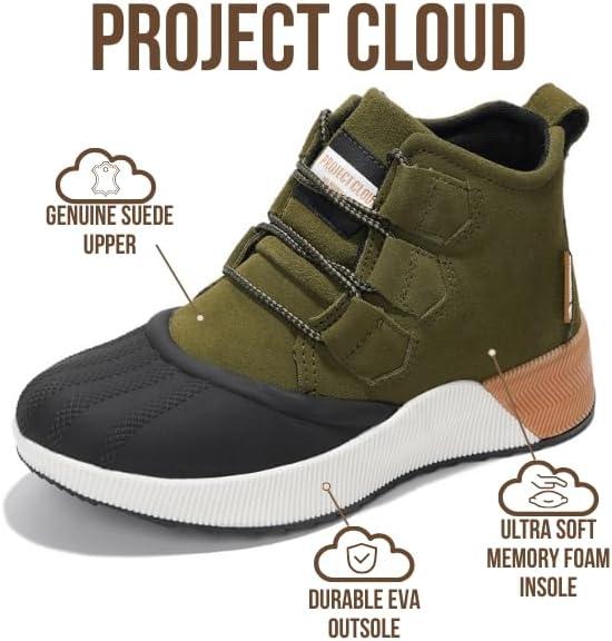 imageProject Cloud Waterproof Snow Boots for Women  Memory Foam Insole NonSlip Womens Snow Boots ampamp Winter Shoes with Shoe Lace  Lightweight Indoor Outdoor ShoesOlivesport Upper