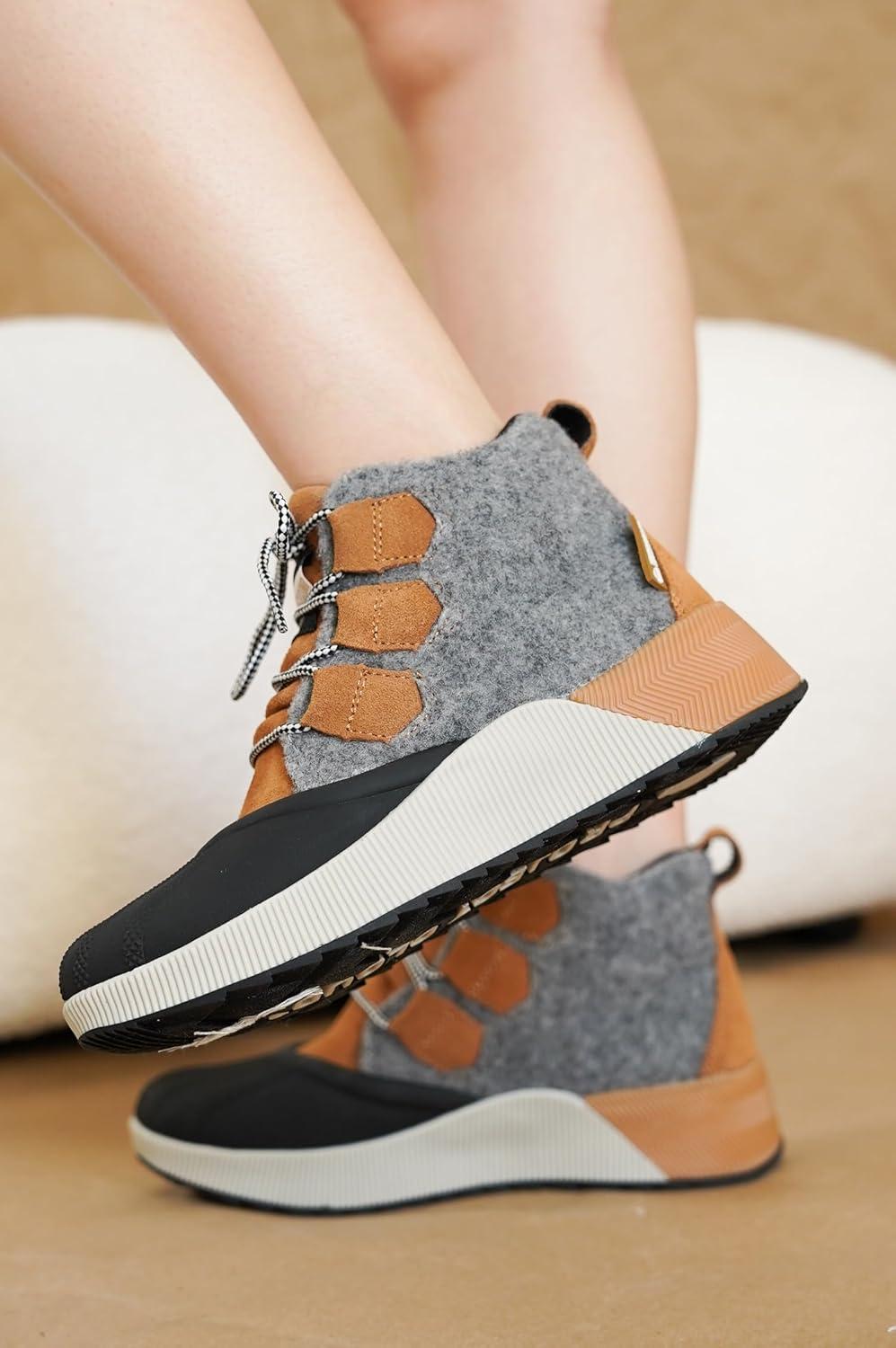 imageProject Cloud Waterproof Snow Boots for Women  Memory Foam Insole NonSlip Womens Snow Boots ampamp Winter Shoes with Shoe Lace  Lightweight Indoor Outdoor ShoesGreysport Upper