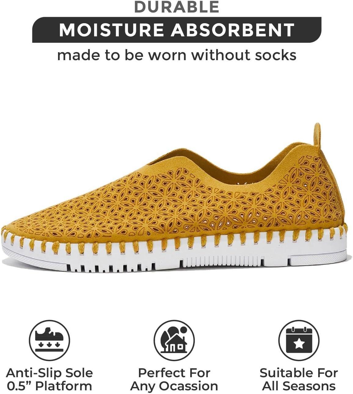 imageProject Cloud Womens Shoes  Lightweight Summer Loafers for Women with Memory Foam Insole  Breathable Womens Loafers  Perfect Summer Shoes for Women 2025 RoseYellow