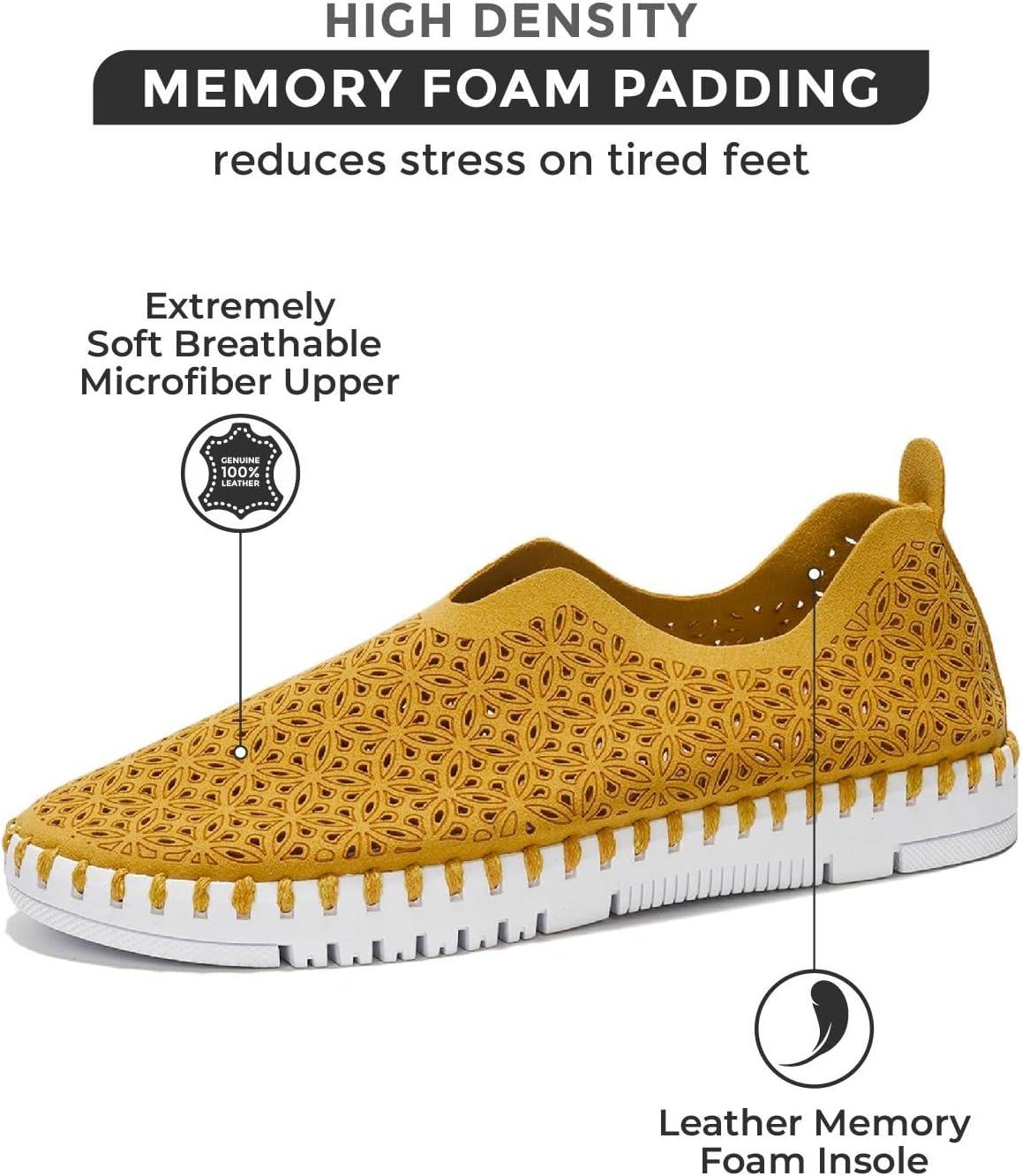 imageProject Cloud Womens Shoes  Lightweight Summer Loafers for Women with Memory Foam Insole  Breathable Womens Loafers  Perfect Summer Shoes for Women 2025 RoseYellow