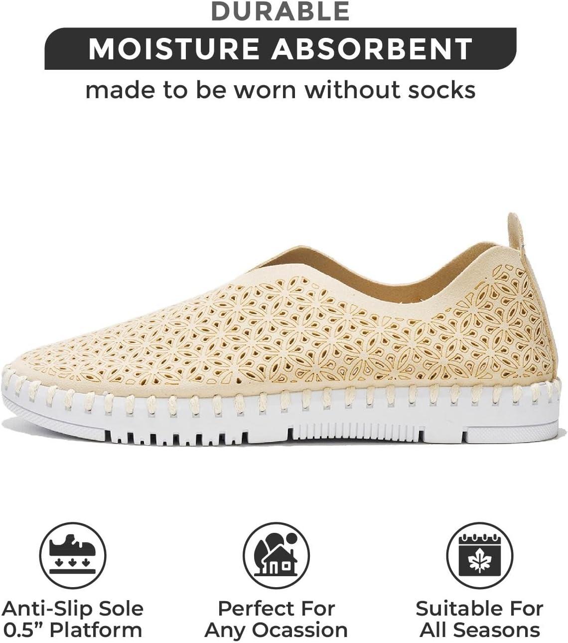 imageProject Cloud Womens Shoes  Lightweight Summer Loafers for Women with Memory Foam Insole  Breathable Womens Loafers  Perfect Summer Shoes for Women 2025 RoseWhite