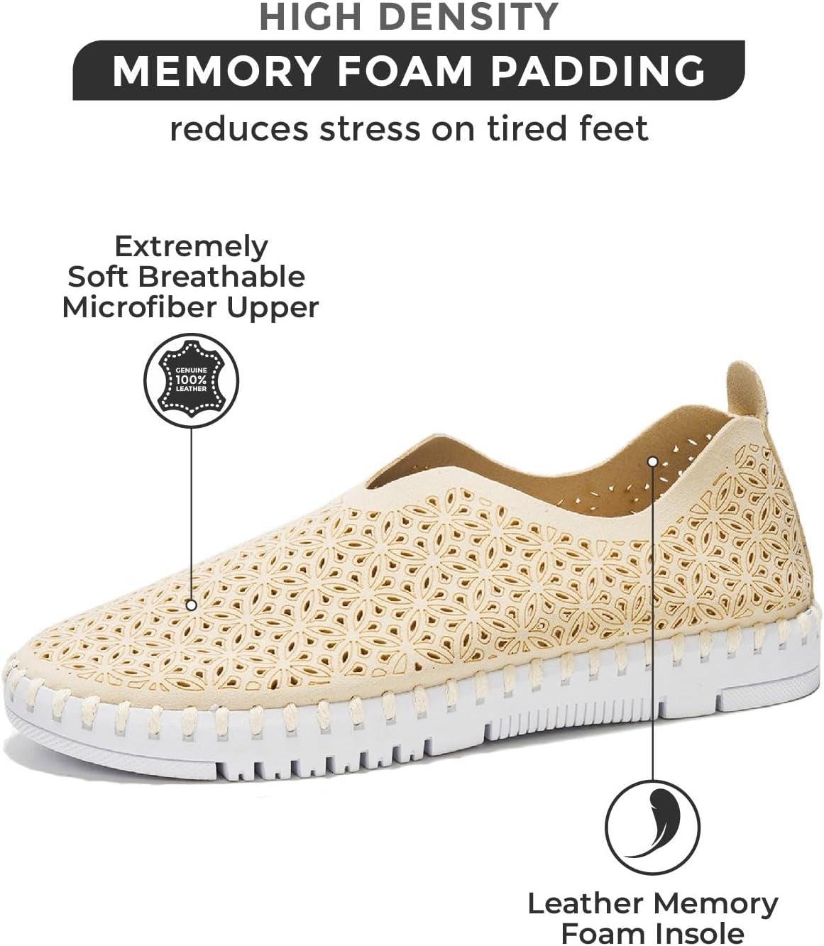 imageProject Cloud Womens Shoes  Lightweight Summer Loafers for Women with Memory Foam Insole  Breathable Womens Loafers  Perfect Summer Shoes for Women 2025 RoseWhite