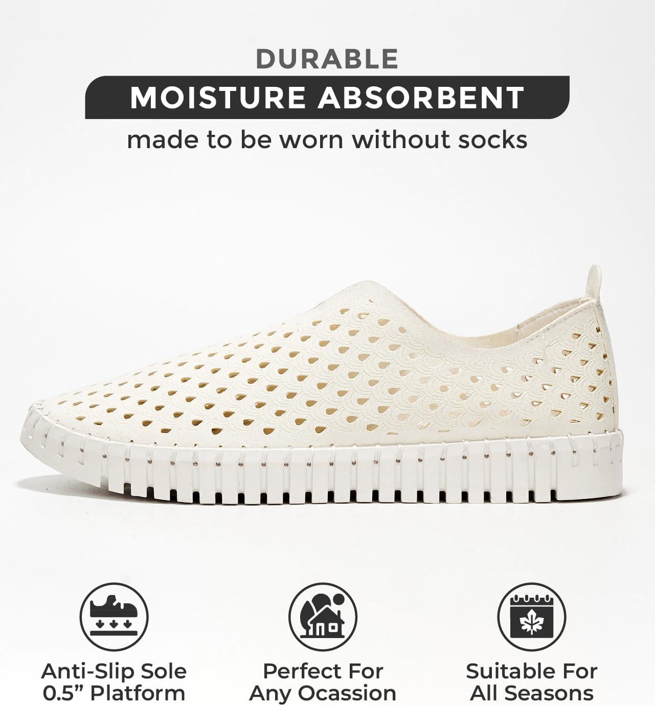 imageProject Cloud Womens Shoes  Lightweight Summer Loafers for Women with Memory Foam Insole  Stylish ampamp Comfortable Womens Loafers  Perfect Summer Shoes for Women 2025 LilyWhite