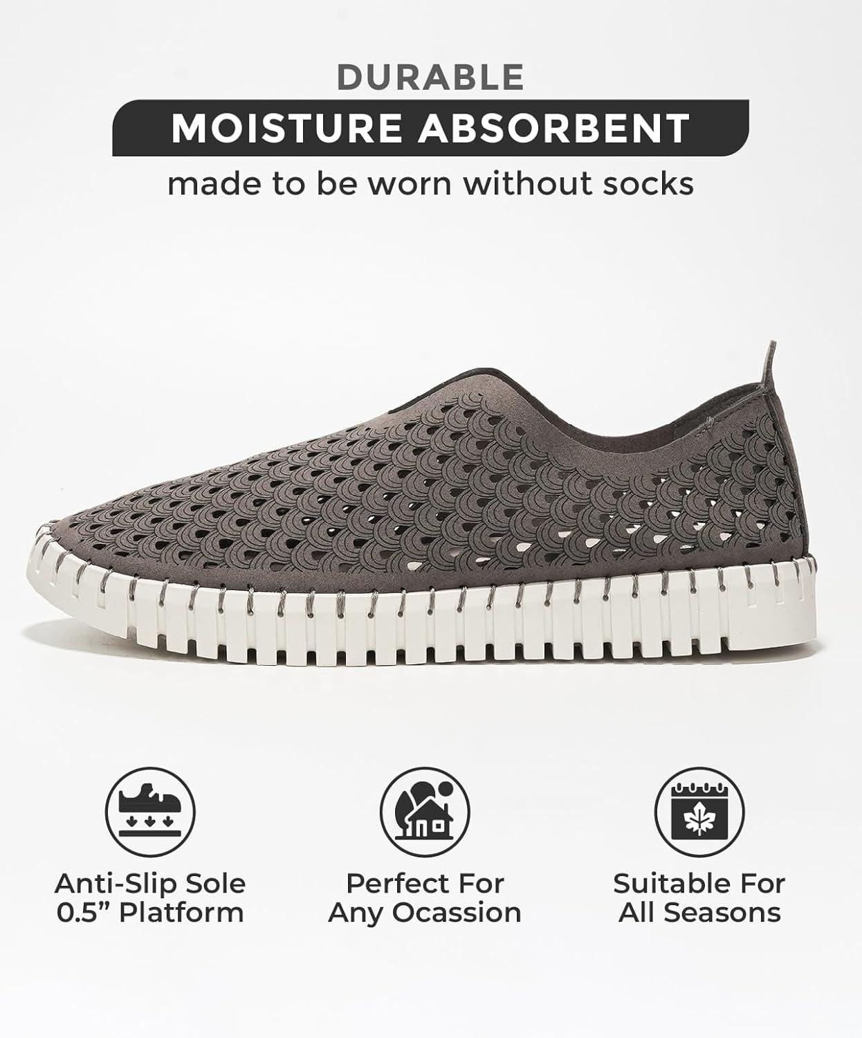 imageProject Cloud Womens Shoes  Lightweight Summer Loafers for Women with Memory Foam Insole  Stylish ampamp Comfortable Womens Loafers  Perfect Summer Shoes for Women 2025 LilyGrey