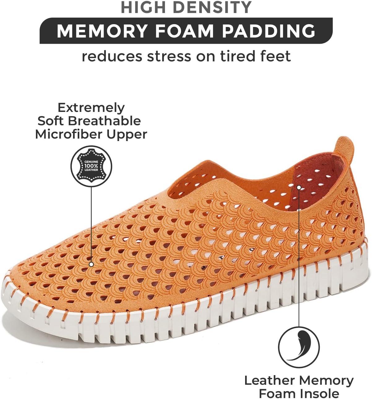 imageProject Cloud Womens Shoes  Lightweight Summer Loafers for Women with Memory Foam Insole  Stylish ampamp Comfortable Womens Loafers  Perfect Summer Shoes for Women 2025 LilyOrange