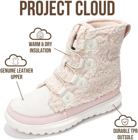 imageProject Cloud Womens Snow Boots  Genuine Suede Waterproof Memory Foam Insole and NonSlip Winter Snow Boots For Women Footwear  Outdoor Shoes LeonoraPink