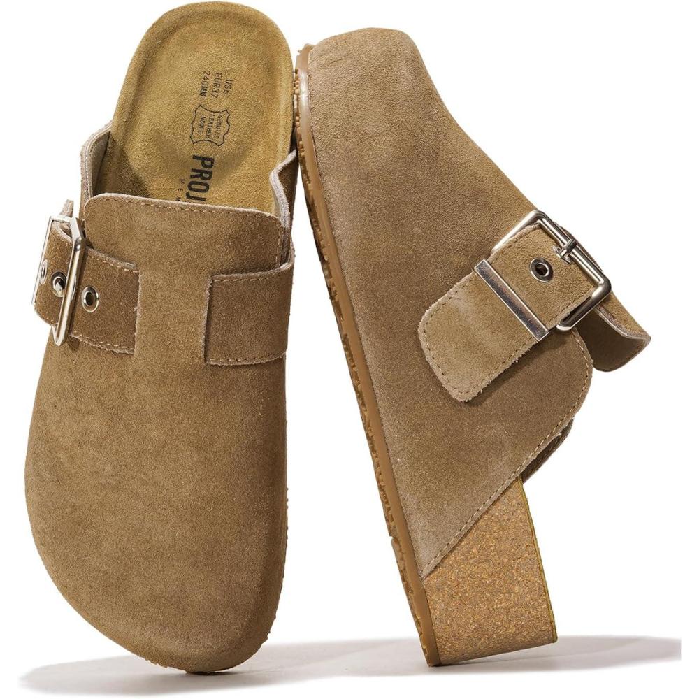 imageProject Cloud Clogs for Women Footwear  Memory Foam and NonSlip Platform Wedges Heels for Women Mules ampamp Clogs 2025  Comfortable Stylish SlipOn with Adjustable Straps RhonaTaupe