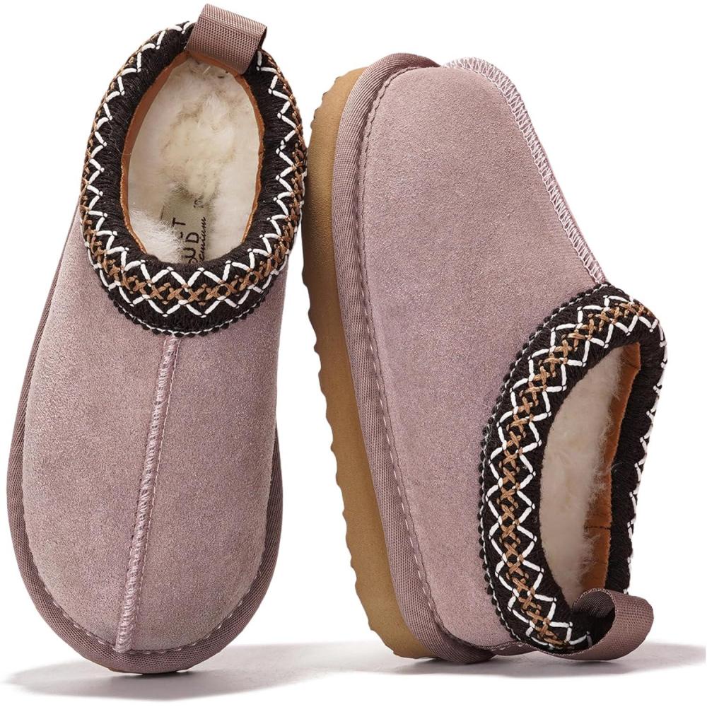 imageProject Cloud Genuine Leather ampamp Australian Shearling Slippers for Kids  Memory Foam Fuzzy ampamp NonSlip Fluffy Slippers Girls Footwear ampamp Boys Footwear Kids Unisex Shoe Dream WarmBlush
