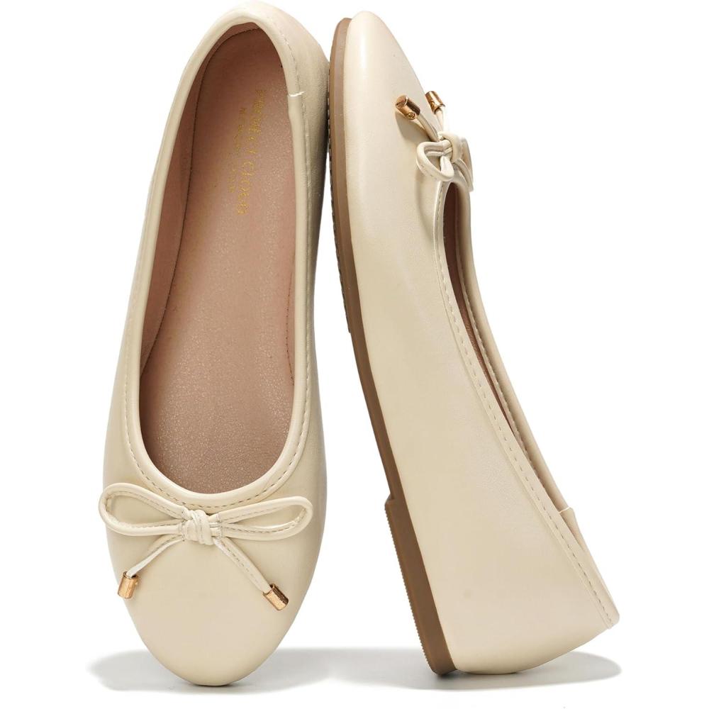 imageProject Cloud Memory Foam Ballet Flats Shoes for Women Footwear and Lightweight Casual Flats for Women  Non Slip Comfortable Ballet Shoes EllisonNude