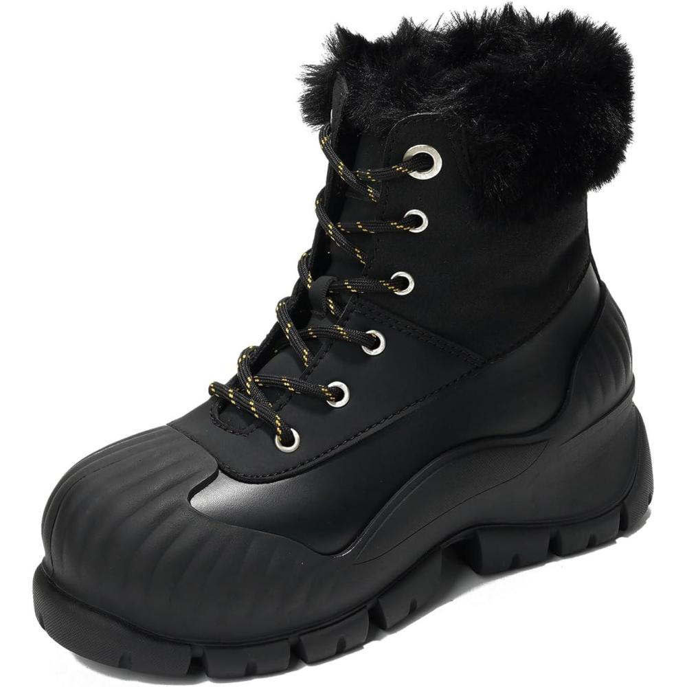 imageProject Cloud Snow Boots for Women Waterproof Genuine Leather 25quot Platform Wedge Boots  Memory Foam Fur Boots Winters Boots for Women NonSlip Rain Boots Womens Snow Boots LydiaBlack