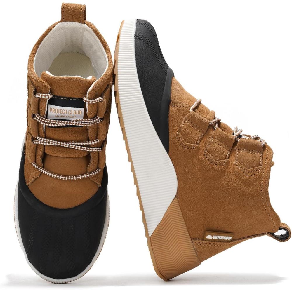 imageProject Cloud Waterproof Snow Boots for Women  Memory Foam Insole NonSlip Womens Snow Boots ampamp Winter Shoes with Shoe Lace  Lightweight Indoor Outdoor ShoesCamelsport Upper