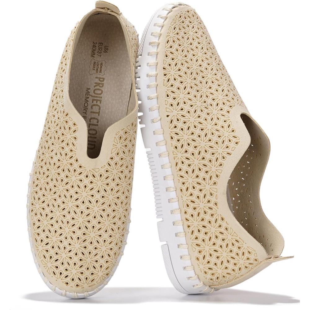 imageProject Cloud Womens Shoes  Lightweight Summer Loafers for Women with Memory Foam Insole  Breathable Womens Loafers  Perfect Summer Shoes for Women 2025 RoseWhite