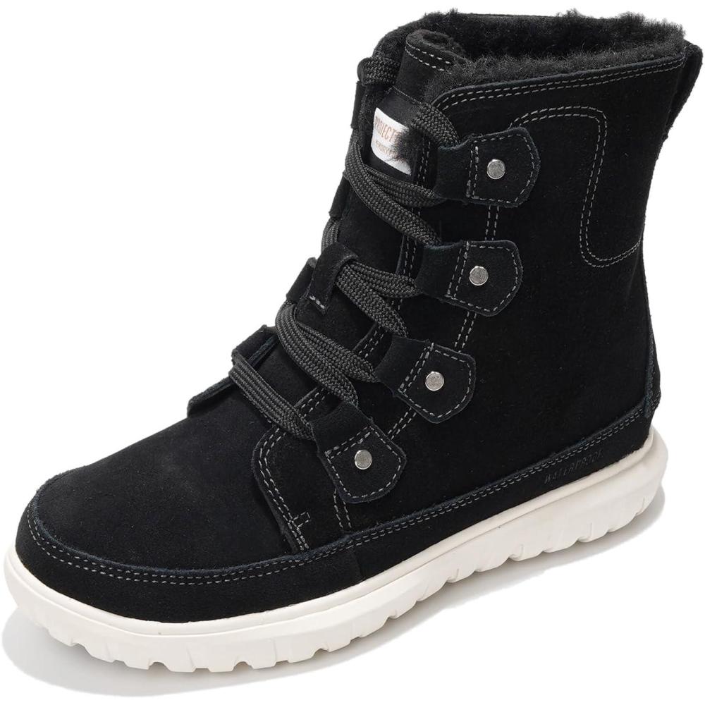 imageProject Cloud Womens Snow Boots  Genuine Suede Waterproof Memory Foam Insole and NonSlip Winter Snow Boots For Women Footwear  Outdoor Shoes LeonoraBlack