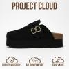 imageProject Cloud 100 Genuine Leather Clogs for Women  Wedge Womens Clogs Platform Sandals with Memory Foam Insole  Heeled Mules for Women 2025 StephiBlack