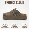 imageProject Cloud 100 Genuine Leather Clogs for Women  Wedge Womens Clogs Platform Sandals with Memory Foam Insole  Heeled Mules for Women 2025 StephiOlive