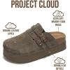 imageProject Cloud 100 Genuine Leather Clogs for Women  Wedge Womens Clogs Platform Sandals with Memory Foam Insole  Heeled Mules for Women 2025 StephiOlive