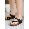 imageProject Cloud 100 Genuine Leather Platform Sandals Women  Memory Foam Womens Sandals ampamp Slippers Beach Essentials  Wedge for Women with Straps MojitoBlack
