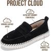 imageProject Cloud Genuine Leather Loafers for Women  Memory Foam Womens Shoes  Non Slip Spring Loafers Flexible Sole  Fashion Shoes for Women 2025 FilideBlack