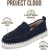 imageProject Cloud Genuine Leather Loafers for Women  Memory Foam Womens Shoes  Non Slip Spring Loafers Flexible Sole  Fashion Shoes for Women 2025 FilideNavy