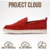 imageProject Cloud Genuine Leather Loafers for Women  Memory Foam Womens Shoes  Non Slip Spring Loafers Flexible Sole  Fashion Shoes for Women 2025 FilideRed