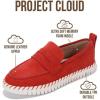imageProject Cloud Genuine Leather Loafers for Women  Memory Foam Womens Shoes  Non Slip Spring Loafers Flexible Sole  Fashion Shoes for Women 2025 FilideRed