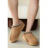imageProject Cloud Genuine Leather Mens Slippers with Australian Shearling Lining ampamp Memory Foam Insole Outdoor ampamp House Slippers for Men  NonSlip Fuzzy Mens Shoes RelaxationChestnut