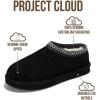 imageProject Cloud Genuine Leather Mens Slippers with Australian Shearling Lining ampamp Memory Foam Insole Outdoor ampamp House Slippers for Men  NonSlip Fuzzy Mens Shoes RelaxationBlack