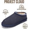 imageProject Cloud Genuine Leather Mens Slippers with Australian Shearling Lining ampamp Memory Foam Insole Outdoor ampamp House Slippers for Men  NonSlip Fuzzy Mens Shoes RelaxationNavy