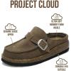 imageProject Cloud Genuine Leather MoccasinStyle Clogs for Women  Memory Foam and Water Resistant Mules Slipon  NonSlip and Durable Clogs Casual Shoes for Women Footwear CarlineTaupe