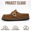 imageProject Cloud Genuine Leather MoccasinStyle Clogs for Women  Memory Foam and Water Resistant Mules Slipon  NonSlip and Durable Clogs Casual Shoes for Women Footwear CarlineChestnut
