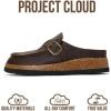 imageProject Cloud Genuine Leather MoccasinStyle Clogs for Women  Memory Foam and Water Resistant Mules Slipon  NonSlip and Durable Clogs Casual Shoes for Women Footwear CarlineBrown Distressed