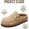 imageProject Cloud Genuine Leather MoccasinStyle Clogs for Women  Memory Foam and Water Resistant Mules Slipon  NonSlip and Durable Clogs Casual Shoes for Women Footwear CarlineSand Suede
