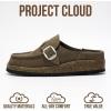 imageProject Cloud Genuine Leather MoccasinStyle Clogs for Women  Memory Foam and Water Resistant Mules Slipon  NonSlip and Durable Clogs Casual Shoes for Women Footwear CarlineTaupe