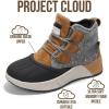 imageProject Cloud Waterproof Snow Boots for Women  Memory Foam Insole NonSlip Womens Snow Boots ampamp Winter Shoes with Shoe Lace  Lightweight Indoor Outdoor ShoesGreysport Upper