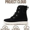 imageProject Cloud Womens Snow Boots  Genuine Suede Waterproof Memory Foam Insole and NonSlip Winter Snow Boots For Women Footwear  Outdoor Shoes LeonoraBlack