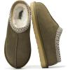 imageProject Cloud Genuine Leather Mens Slippers with Australian Shearling Lining ampamp Memory Foam Insole Outdoor ampamp House Slippers for Men  NonSlip Fuzzy Mens Shoes RelaxationOlive