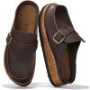 imageProject Cloud Genuine Leather MoccasinStyle Clogs for Women  Memory Foam and Water Resistant Mules Slipon  NonSlip and Durable Clogs Casual Shoes for Women Footwear CarlineBrown Distressed