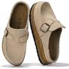 imageProject Cloud Genuine Leather MoccasinStyle Clogs for Women  Memory Foam and Water Resistant Mules Slipon  NonSlip and Durable Clogs Casual Shoes for Women Footwear CarlineStone Suede