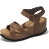 imageProject Cloud Genuine Leather Wedge Sandals for Women 2025  Womens Sandals ampamp Wedges with Memory Foam Insole ampamp Cork Footbed  Platform Wedges Women Footwear CabanaTan