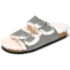 imageProject Cloud Genuine Suede House Slippers for Women  Cozy Womens Sandals Shearling Fur Lining Slides  Adjustable Straps Sandals for Women 2025 DianeaGrey