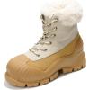 imageProject Cloud Snow Boots for Women Waterproof Genuine Leather 25quot Platform Wedge Boots  Memory Foam Fur Boots Winters Boots for Women NonSlip Rain Boots Womens Snow Boots LydiaCamel