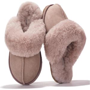 imageProject Cloud 100 Australian Sheepskin Scuff Slippers for Women  Genuine Shearling Memory Foam Slides for Women mules for women  NonSlip Womens Slippers LynseyPink
