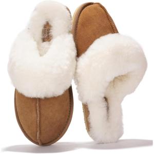 imageProject Cloud 100 Australian Sheepskin Scuff Slippers for Women  Genuine Shearling Memory Foam Slides for Women mules for women  NonSlip Womens Slippers LynseyChestnut