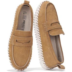 imageProject Cloud Genuine Leather Loafers for Women  Memory Foam Womens Shoes  Non Slip Spring Loafers Flexible Sole  Fashion Shoes for Women 2025 Filide TAN 8