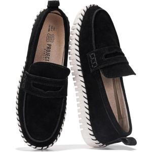 imageProject Cloud Genuine Leather Loafers for Women  Memory Foam Womens Shoes  Non Slip Spring Loafers Flexible Sole  Fashion Shoes for Women 2025 FilideBlack