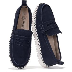 imageProject Cloud Genuine Leather Loafers for Women  Memory Foam Womens Shoes  Non Slip Spring Loafers Flexible Sole  Fashion Shoes for Women 2025 FilideNavy